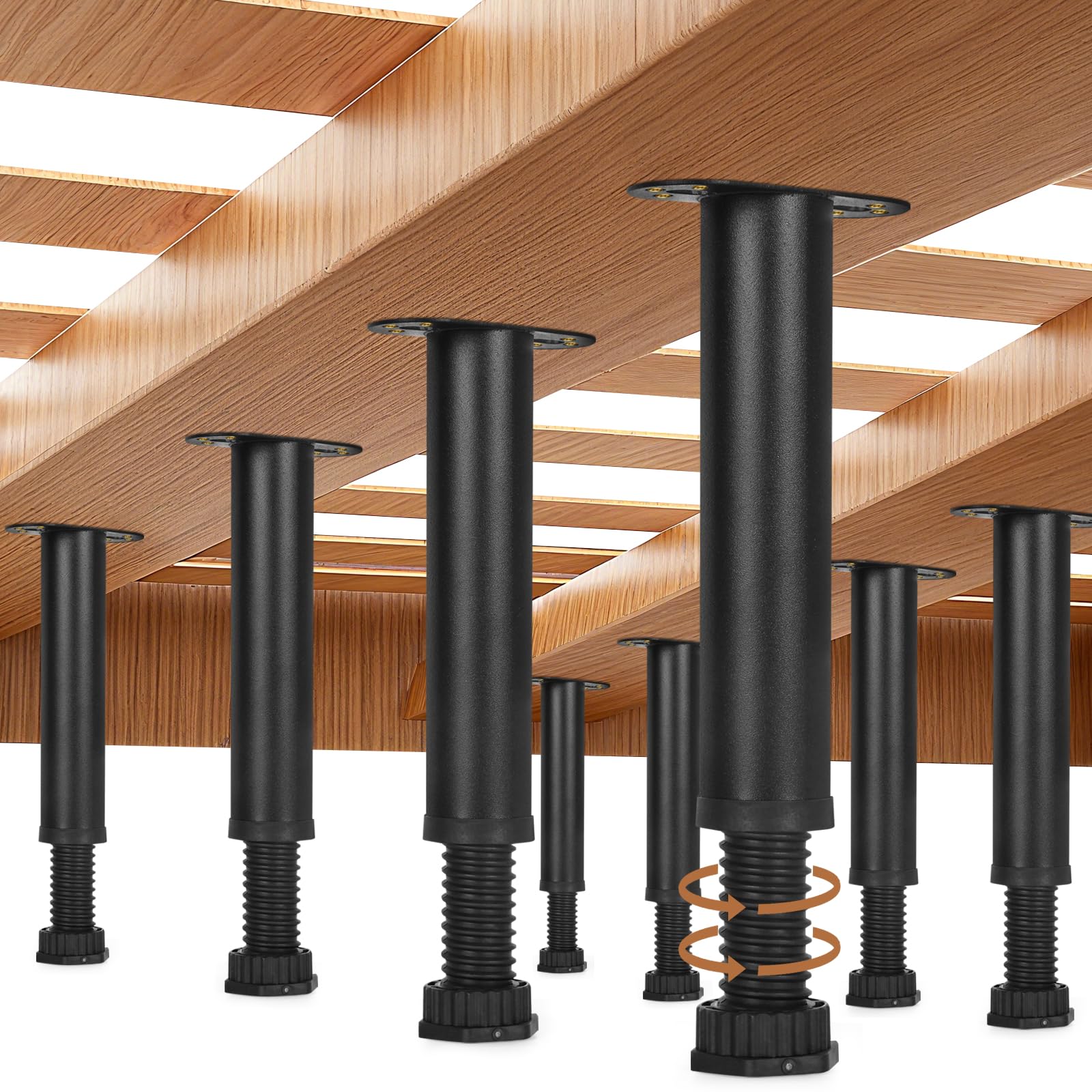 Storify 8Pcs Metal Adjustable Height Bed Support Legs for Bed Frame Metal Adjustable Furniture Legs for Sofa/Cabinet/Couch/Dresser/Table,Heavy