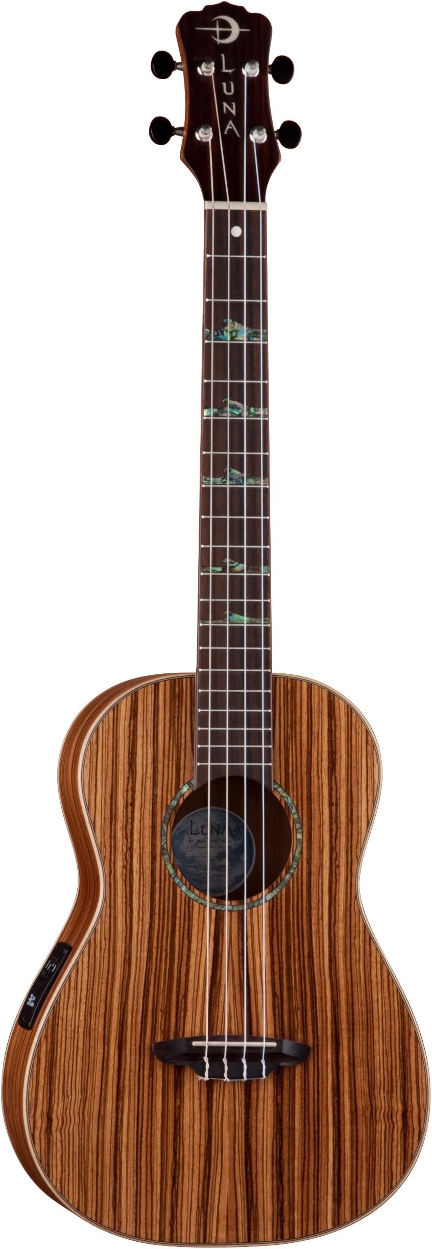 Luna High Tide Baritone Ukulele with Preamp - Zebra Wood