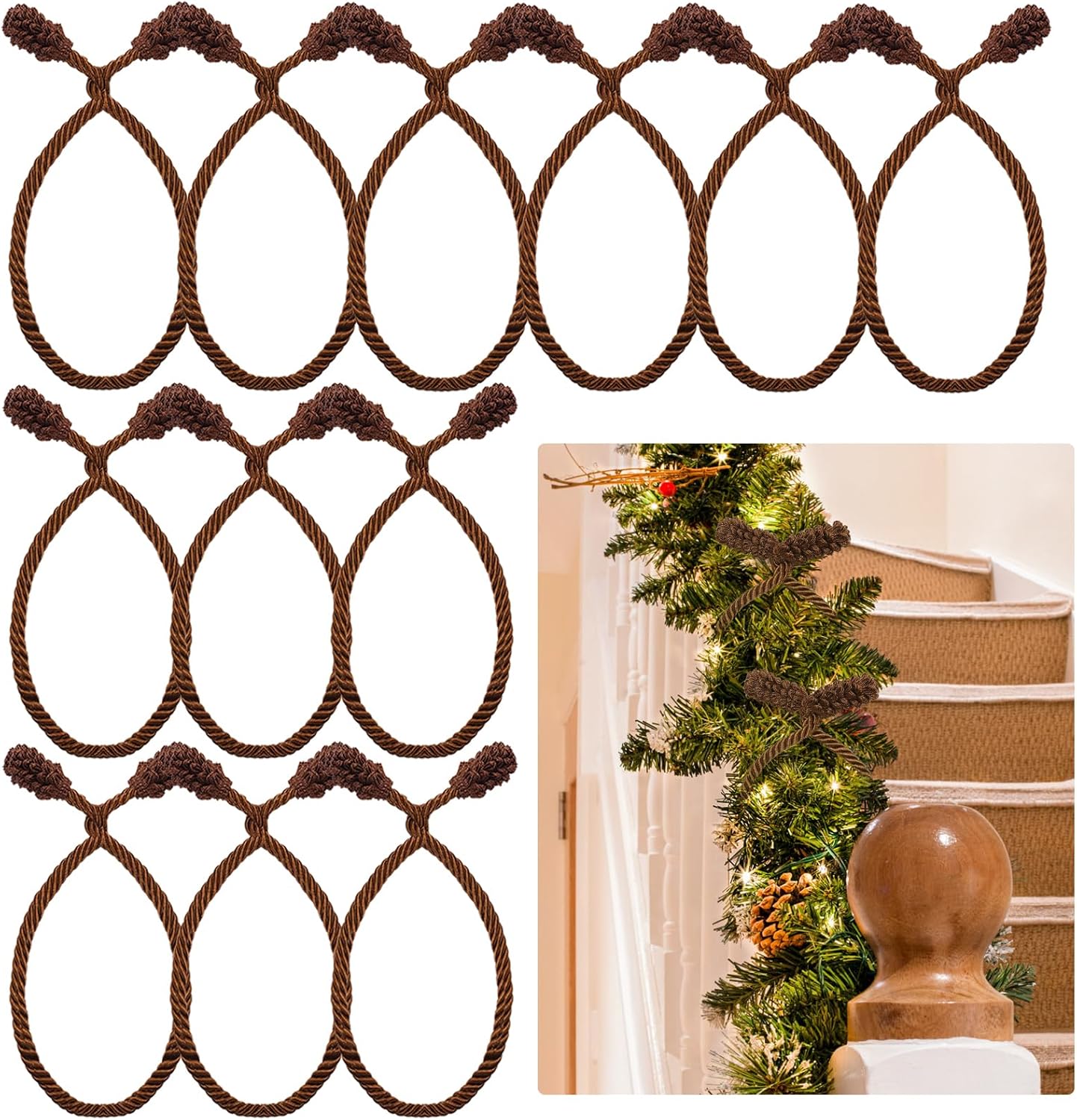 20 Inches Christmas Garland Tie with Thickened Wire, Twist