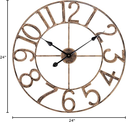 Miniatura 8 de Relojes de pared grandes de 18 pulgadas para decoración de sala de estar, reloj de pared analógico silencioso que funciona con pilas, reloj de pared
