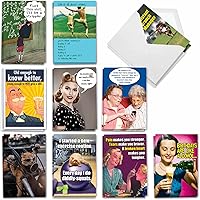 Vista 10 de NobleWorks - Juego de 20 divertidas tarjetas de felicitación de cumpleaños con sobres (4.63 x 6.75 pulgadas) paquete variado de humor para adultos