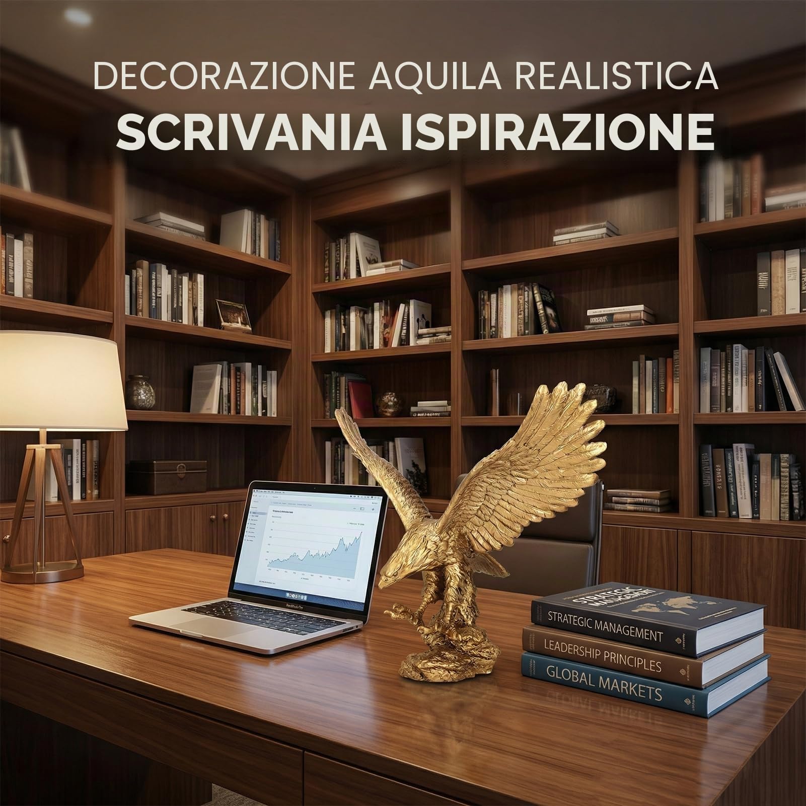Aquila Reale Scultura Decorativa Grande Statua Aquila maestosa in Resina per Ufficio Casa Giardino Scrittoio Regalo di Lusso Decorazione d'Interni