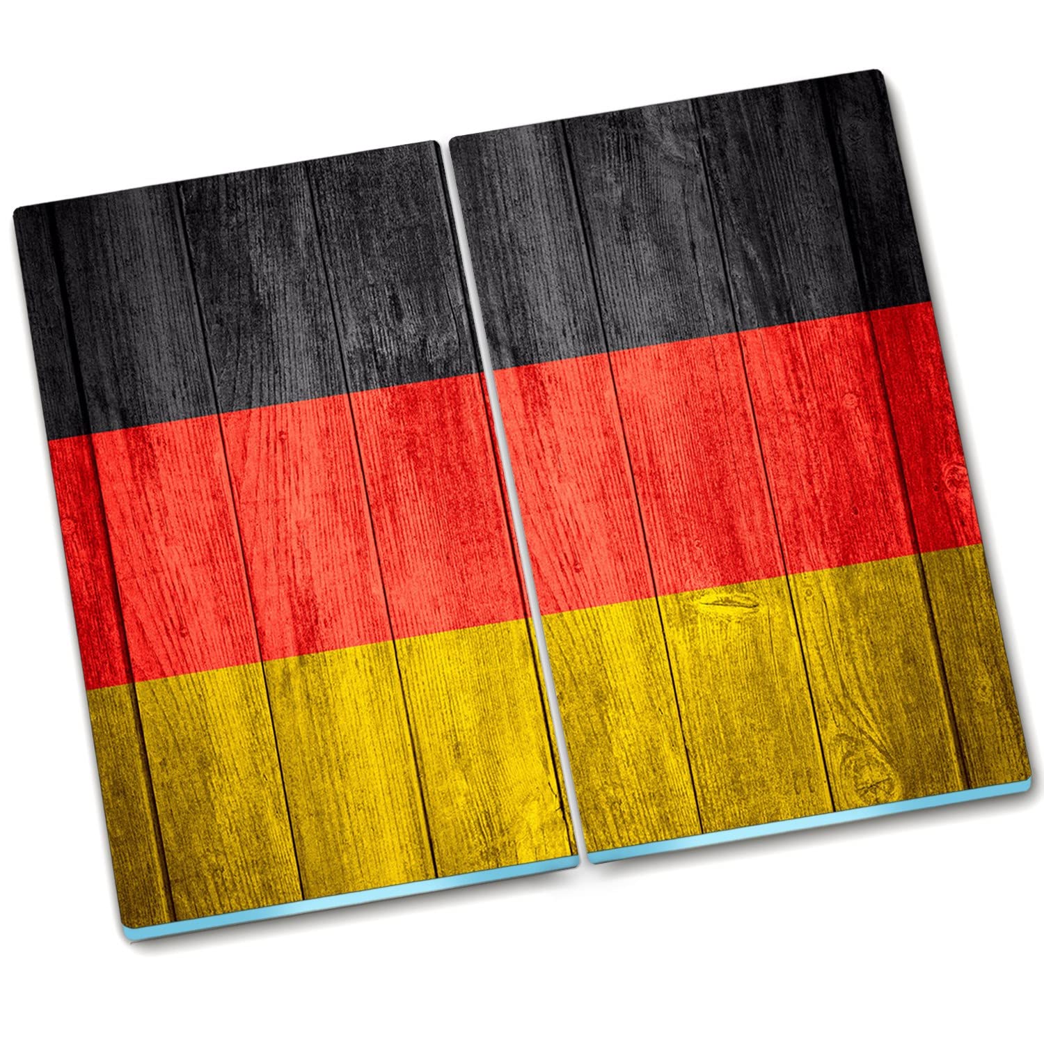 Planche de protection de poêle en verre 2x30x52 cm motif drapeau allemand par Décormat