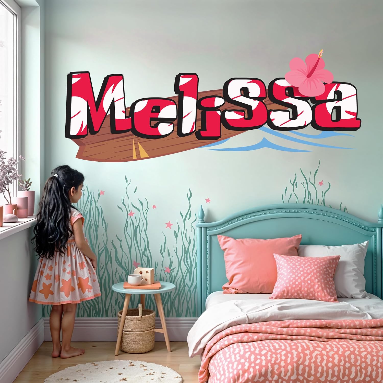 Sword Custom Name Wall Decal - Wall Sticker - Blade Wall Decor Art Peel & Stick Vinyl Removable for Kids Green