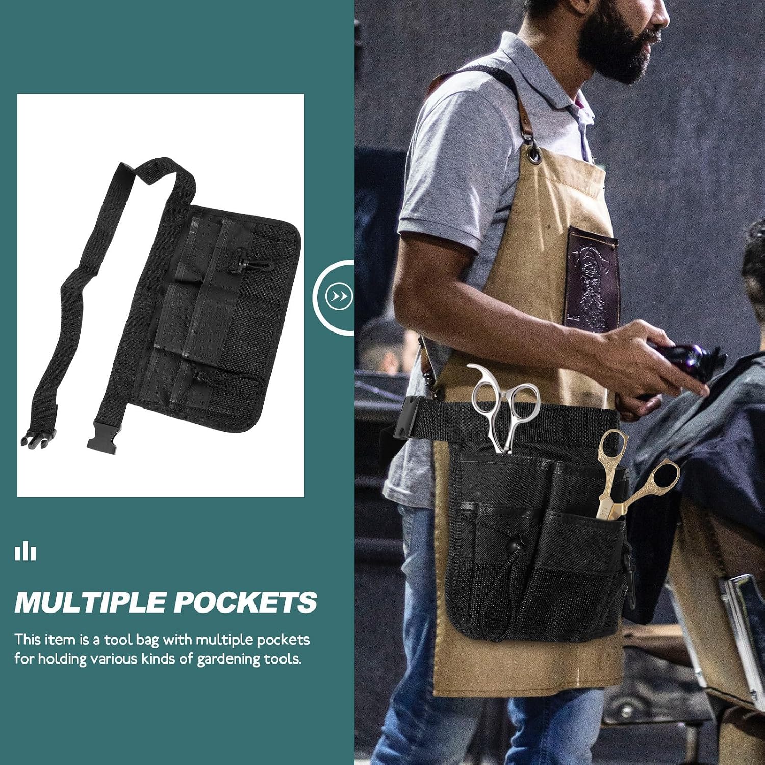 Gardening Tool Waist Bag Organizer with Pockets for Barbers image 5