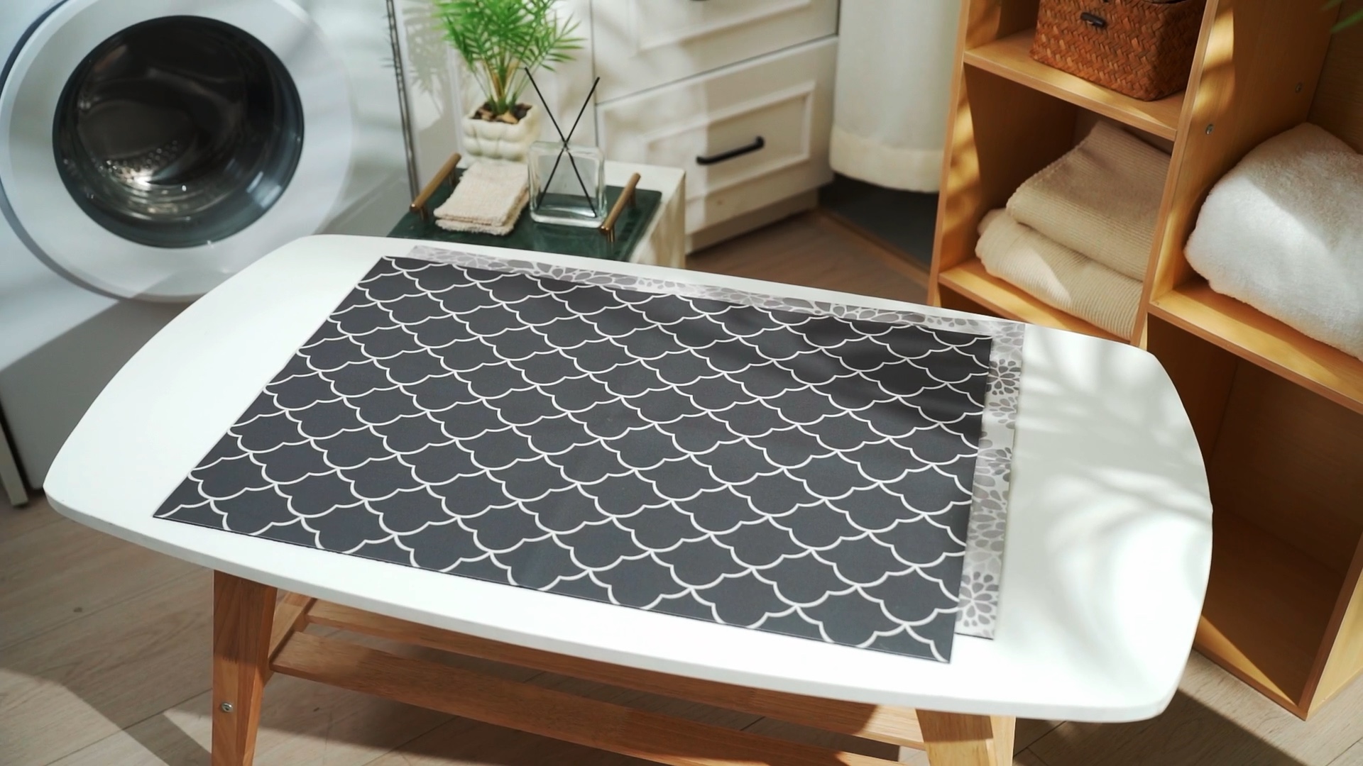 Image of Teenyyou 2 Pcs 26 inch x 18 inch Dryer Top Protector Mat, Washer and Dryer Topper, Non Slip Waterproof Machine Cover Dust Proof Quick Drying Topper Pad for Laundry and Kitchen (Bloom)