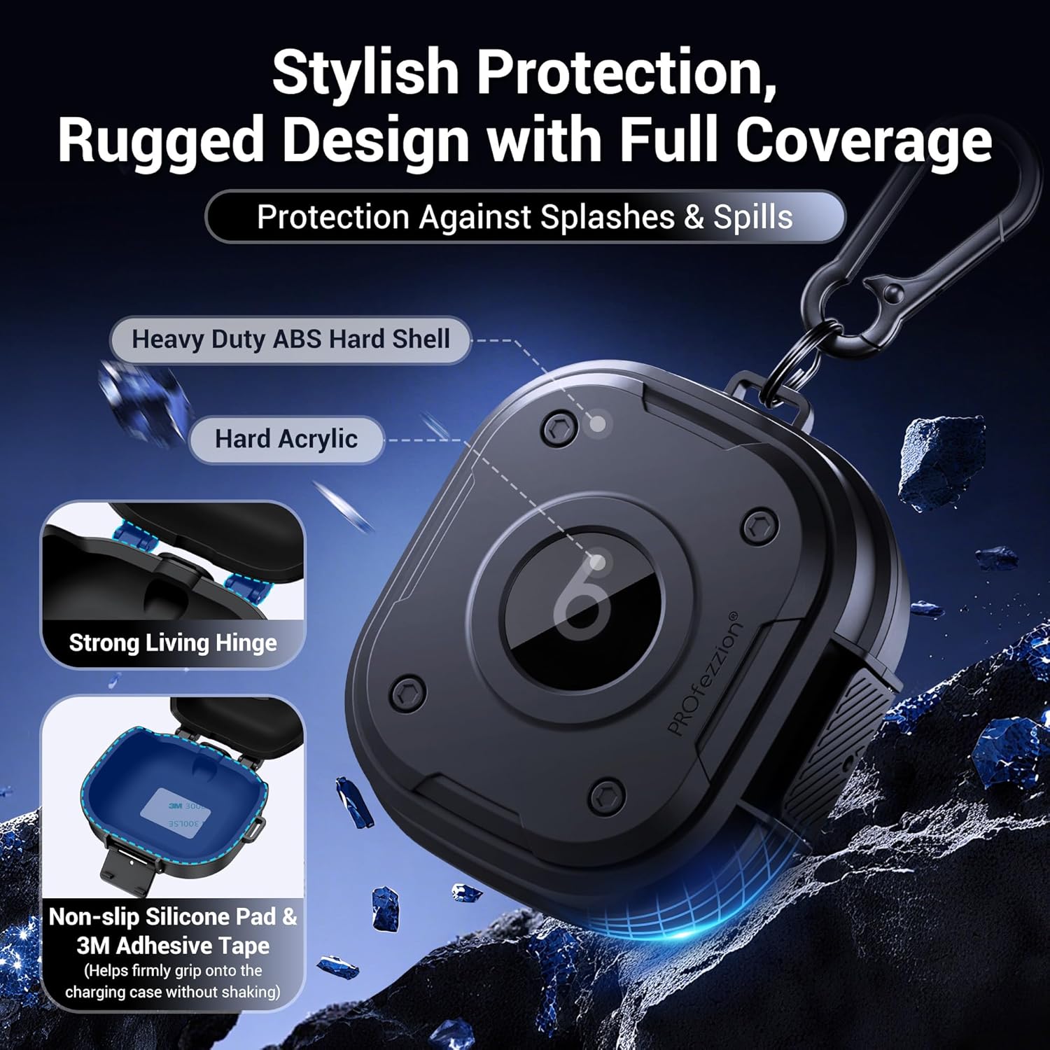 PROfezzion for Beats Powerbeats Pro 2 Case Cover, Heavy Duty Hard Shell Lock Case with Full Coverage and Secure Locking Latch for Power Beats Pro 2 Earbuds - Quick Sand (Not for The Powerbeats Pro 1) - Image 3