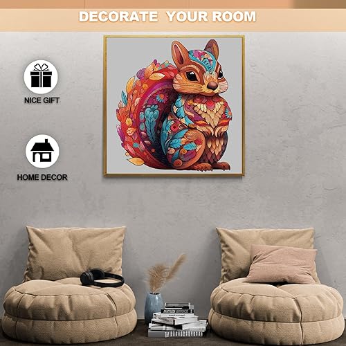 Miniatura 8 de Rompecabezas de madera para adultos, rompecabezas de madera de ardilla con formas únicas de animales y caja de rompecabezas de madera, regalo de