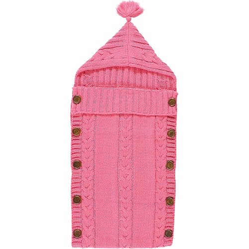 Hudson Baby Unisex Baby Knitted Baby Lounge Stroller Wrap Sack, Azalea Pink, One Size