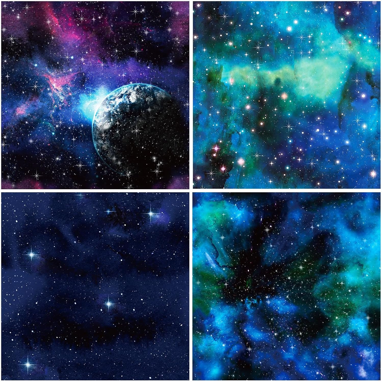 12×12 Galaxy Scrapbook Paper Pad Black Starry Patterned Paper -24 Sheets Single-sided Scrapbooking CardStock Papers Pad for Holiday Cardmaking DIY Origami Decorative Craft Papers.