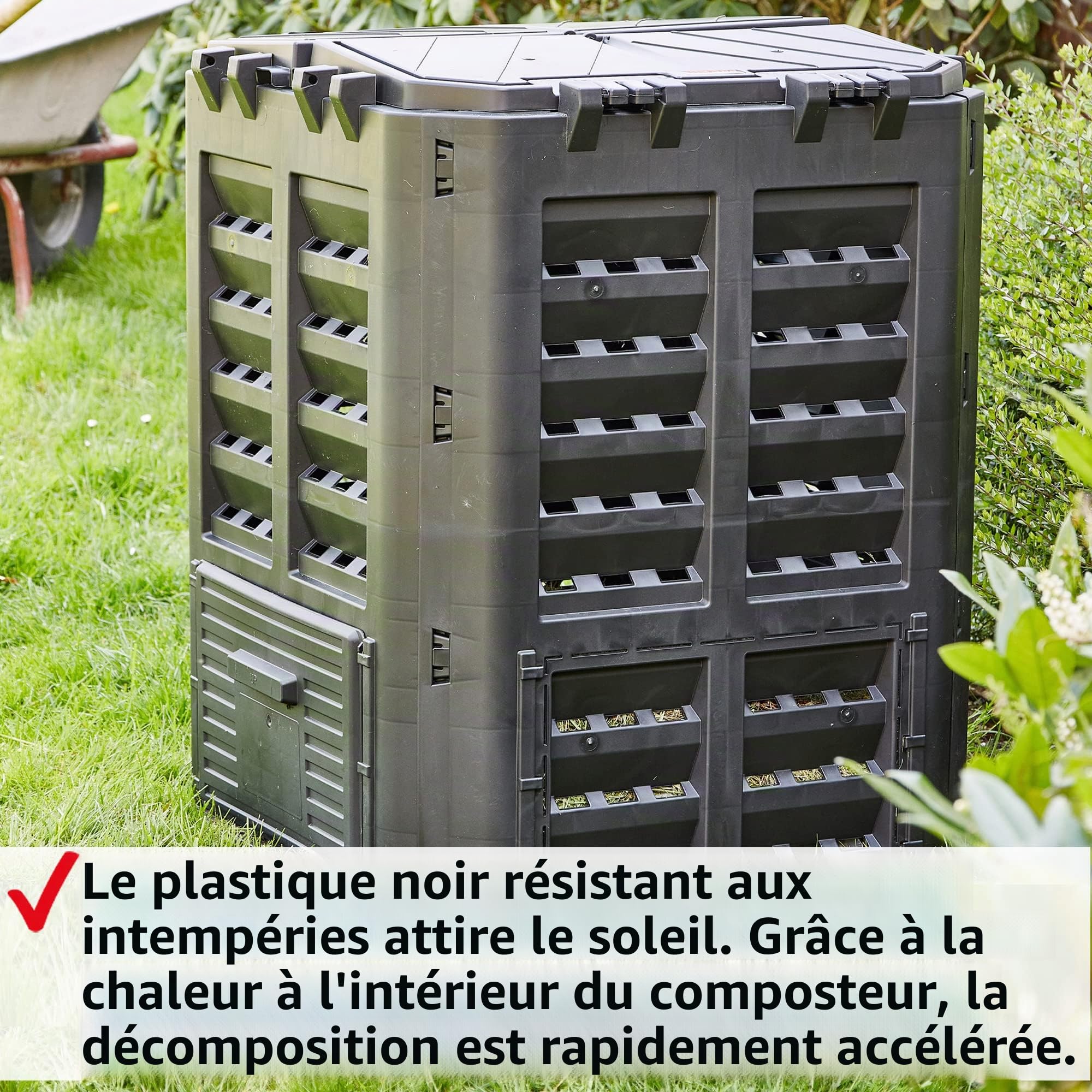 HECHT Composteur Thermique en Plastique - Rapide Avec Système d'Emboîtement Pratique - Robuste et de Qualité Supérieure