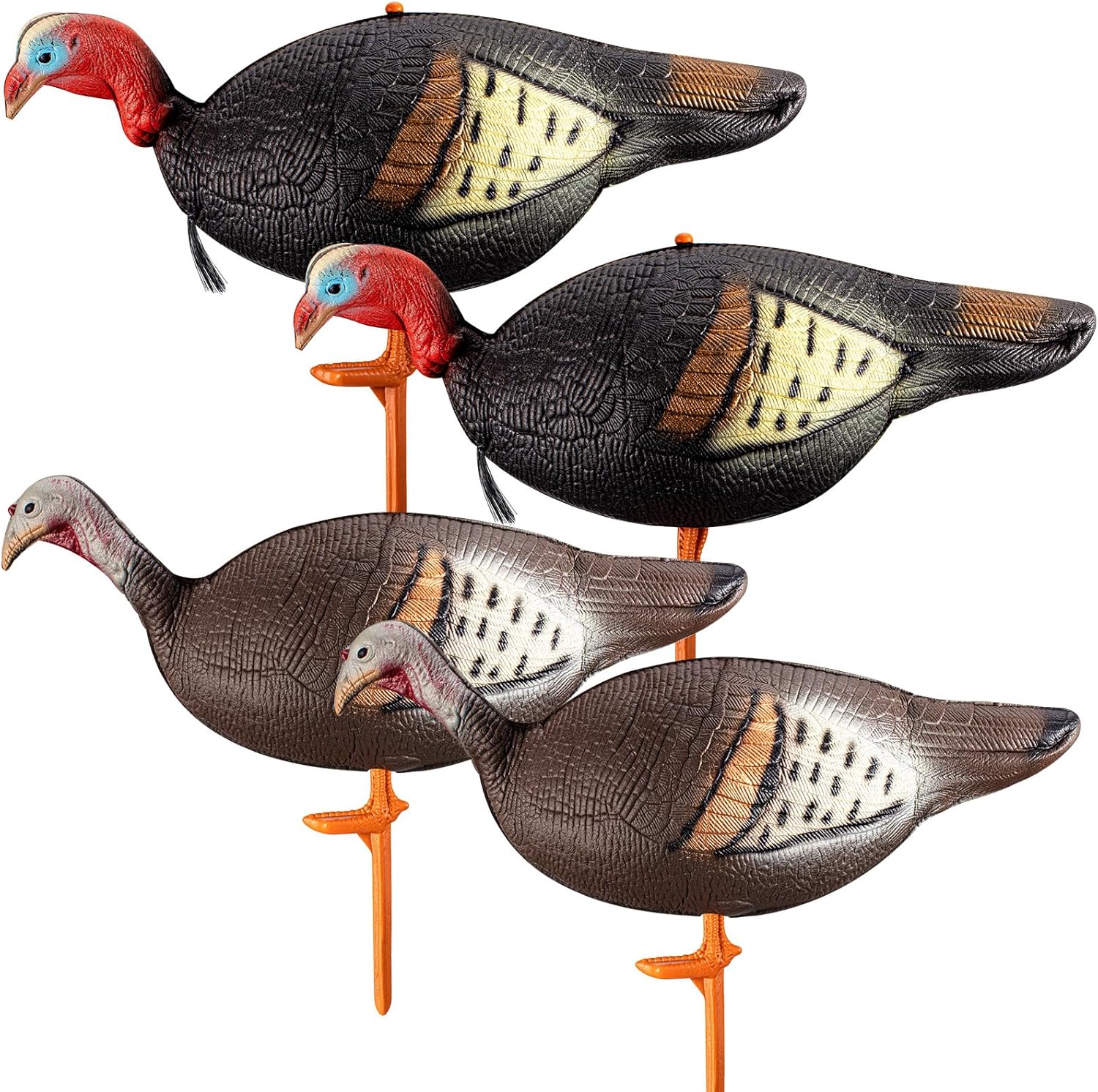 Poen Collapsible Turkey Decoys for Hunting Lookout Standing Lifelike Lightweight Realistic Hunting Turkey Decoy Hen with Stake for Field, Forest, Wood, Ground, Outdoor, 13.4 x 5.5 x 6.7 Inches