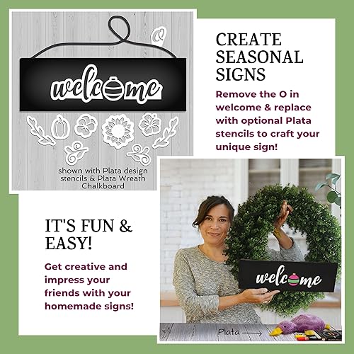 Miniatura 5 de Plantillas magnéticas para letreros de pizarra, plantillas de pizarra cursiva, plantillas reutilizables para pizarras de tiza, juego de plantillas