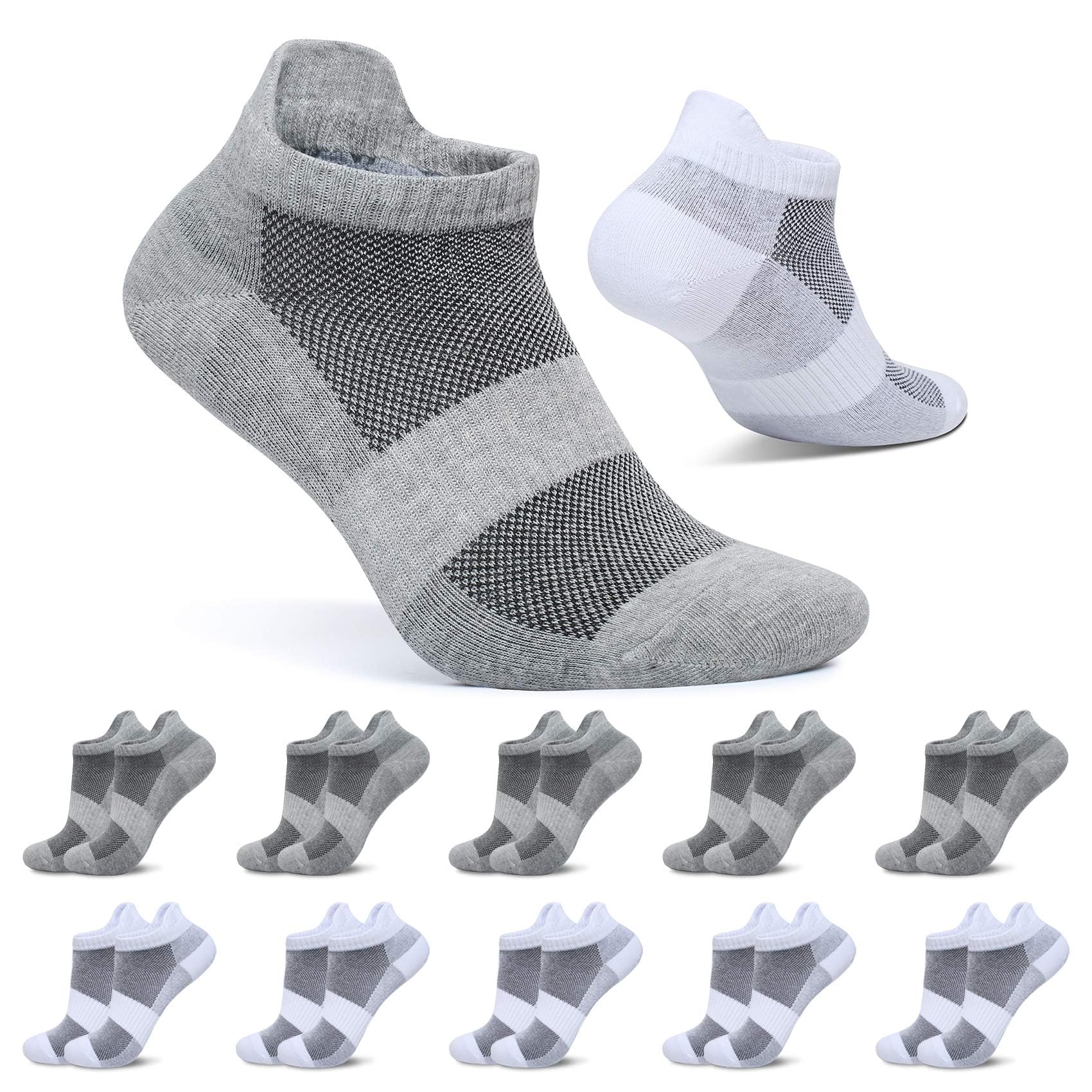 FALARY Chaussettes Basses Homme Femme(Lot de 10) Socquette de Sport Chaussette Courtes