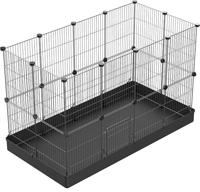 PILIN Corral para Animales pequeños con Puerta, Valla para Mascotas con Alfombra Impermeable
