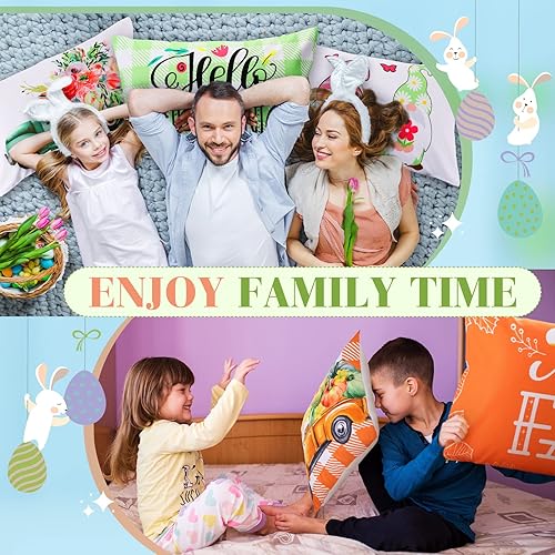 Miniatura 6 de Tatuo Juego de 16 fundas de almohada navideñas de 12 x 20 pulgadas, fundas de almohada de invierno para el día de San Valentín, fundas de almohada