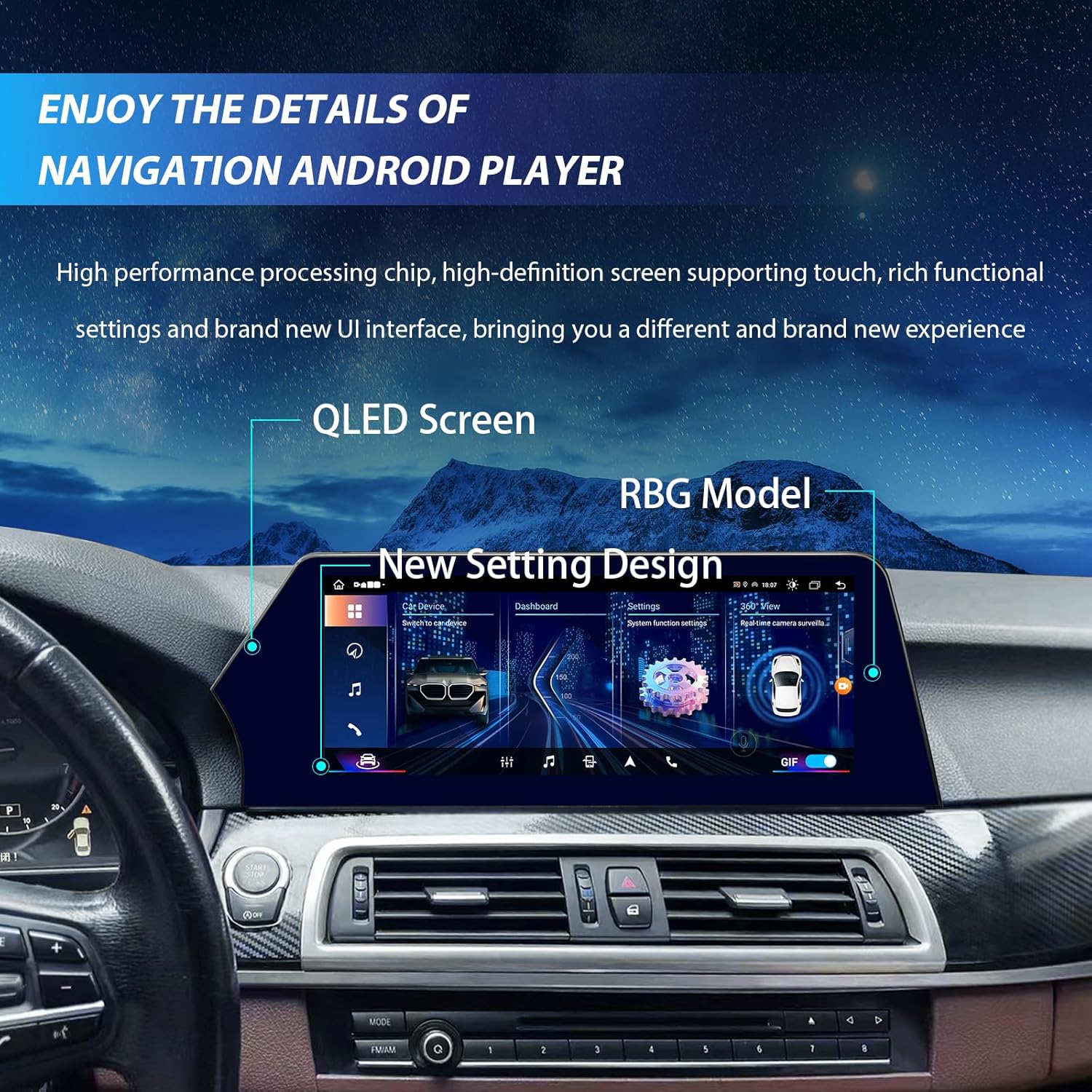 12.3-inch car Radio, Multimedia Video, Stereo, GPS Navigation Suitable for BMW 7 Series (CIC System) 11-12, Android 13.0 Wireless Player, CarPlay Auto Bluetooth, Original System retained,（8+128G）