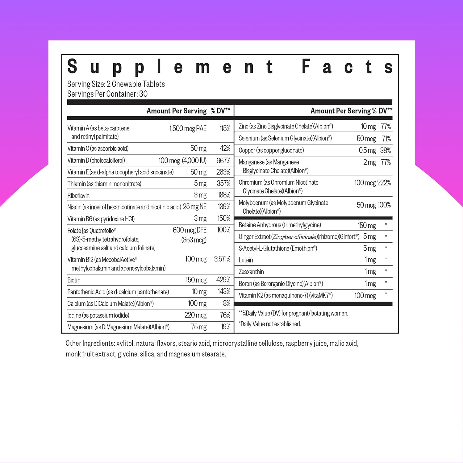 Seeking Health Prenatal Essentials Chewable - Prenatal Support Supplement with Riboflavin - Formula Supports Immune Health & Methylation - B12 Supplement to Support Genetic Development - 60 Tablets - Image 2