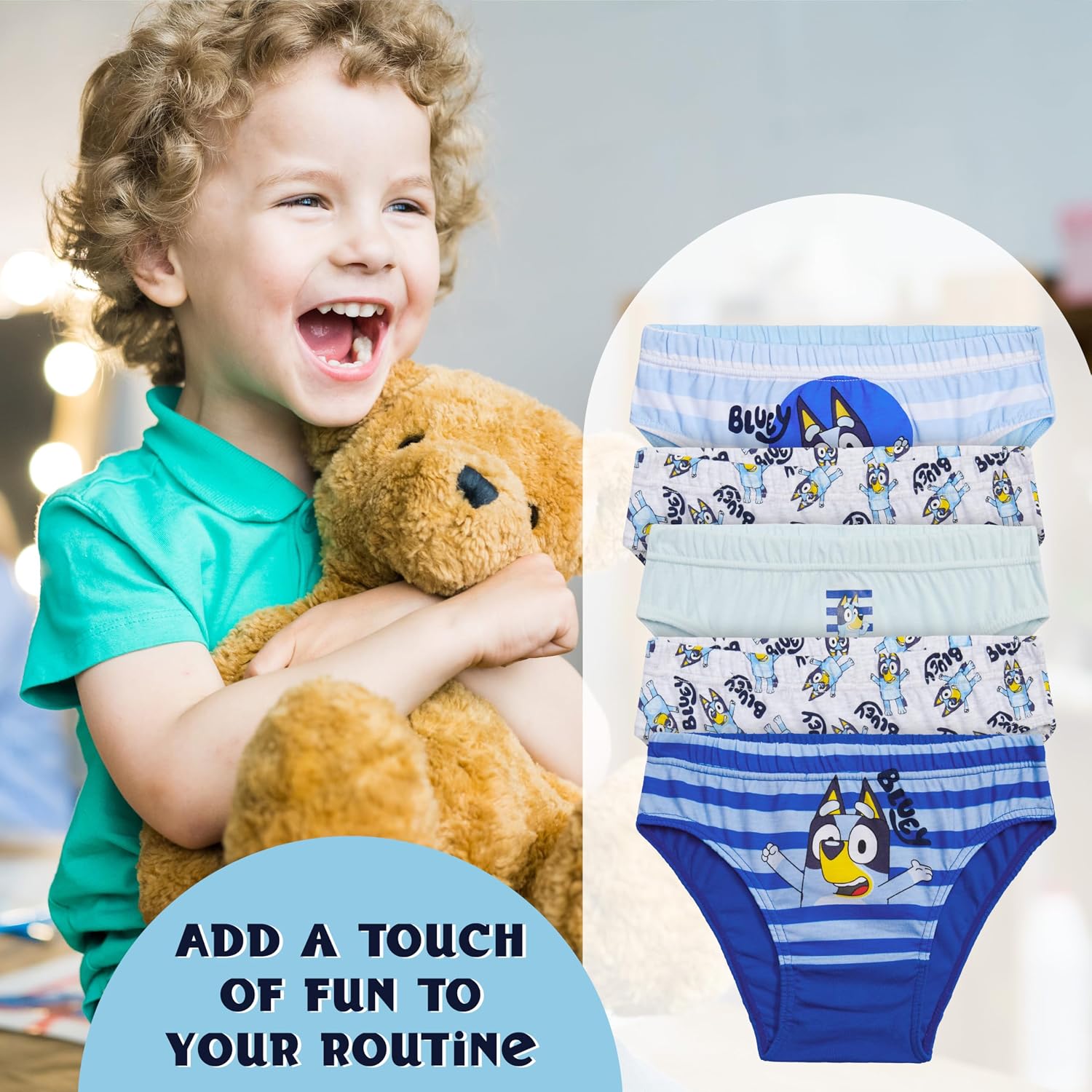 Bluey Boys Briefs, Soft Breathable Underwear Pack of Underpants - Gifts for Boys