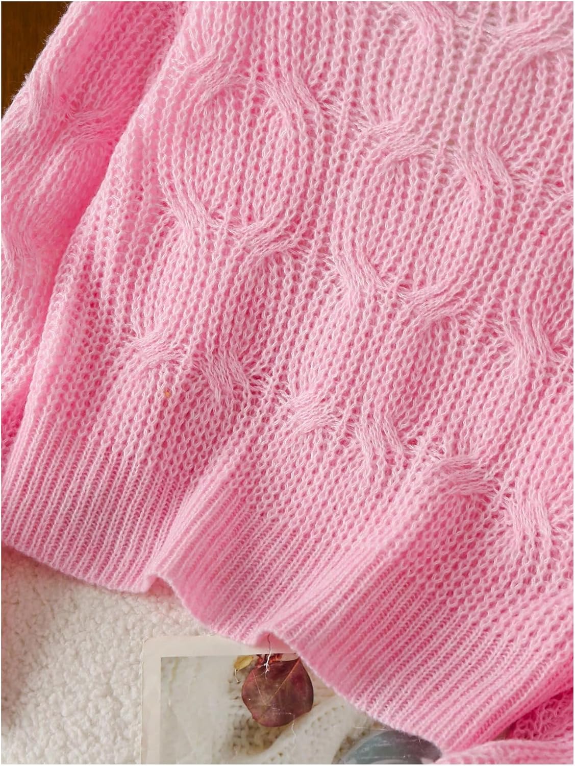 SOLY HUX Girl's Cute Bow Cardigan Sweater Button Down V Neck Long Sleeve Knit Cardigans - Image 5