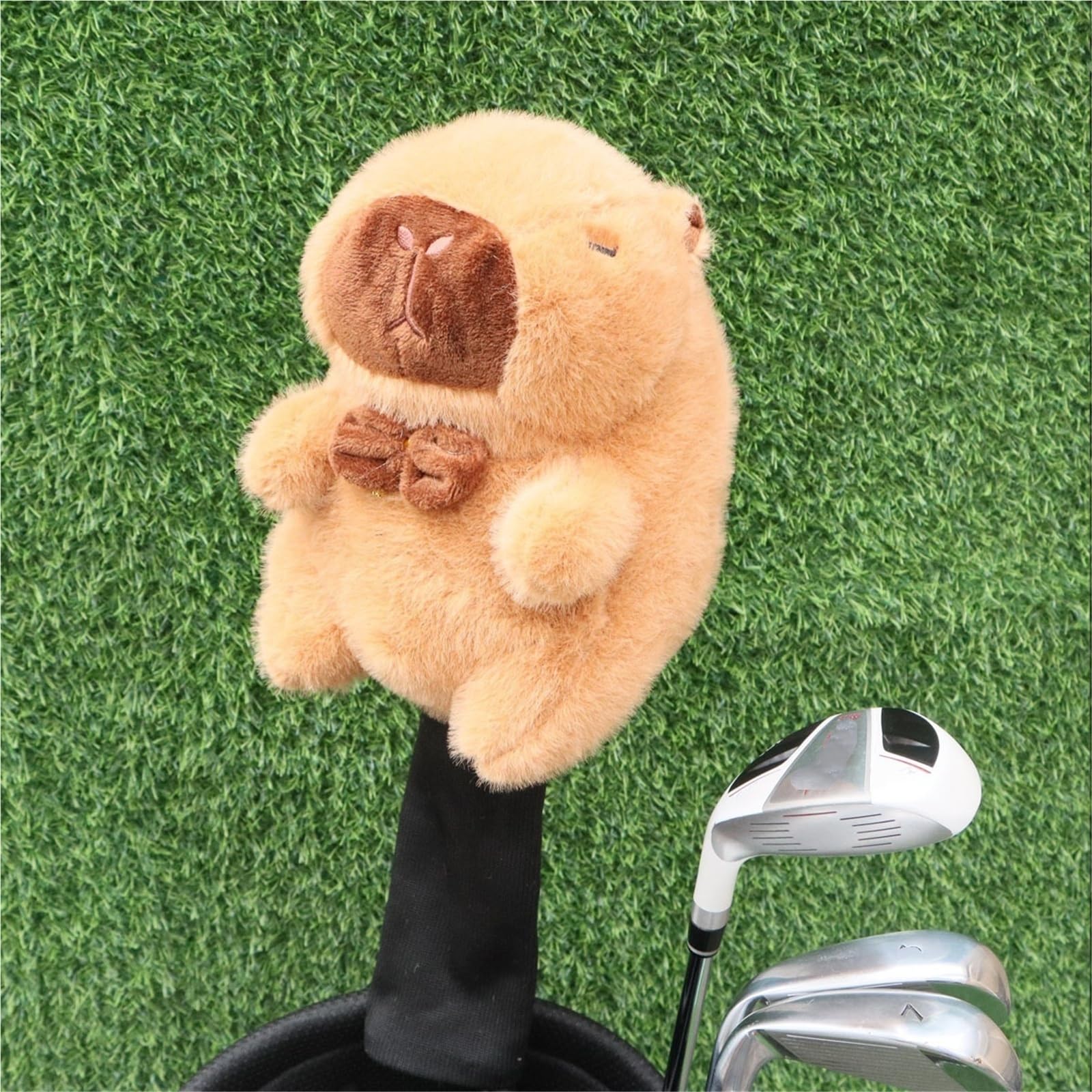 Capybara Golf Schlägerkopfhüllen, Golfschlägerhaube Kuschelweiche Schutzhülle Aus Plüsch Golferinnen