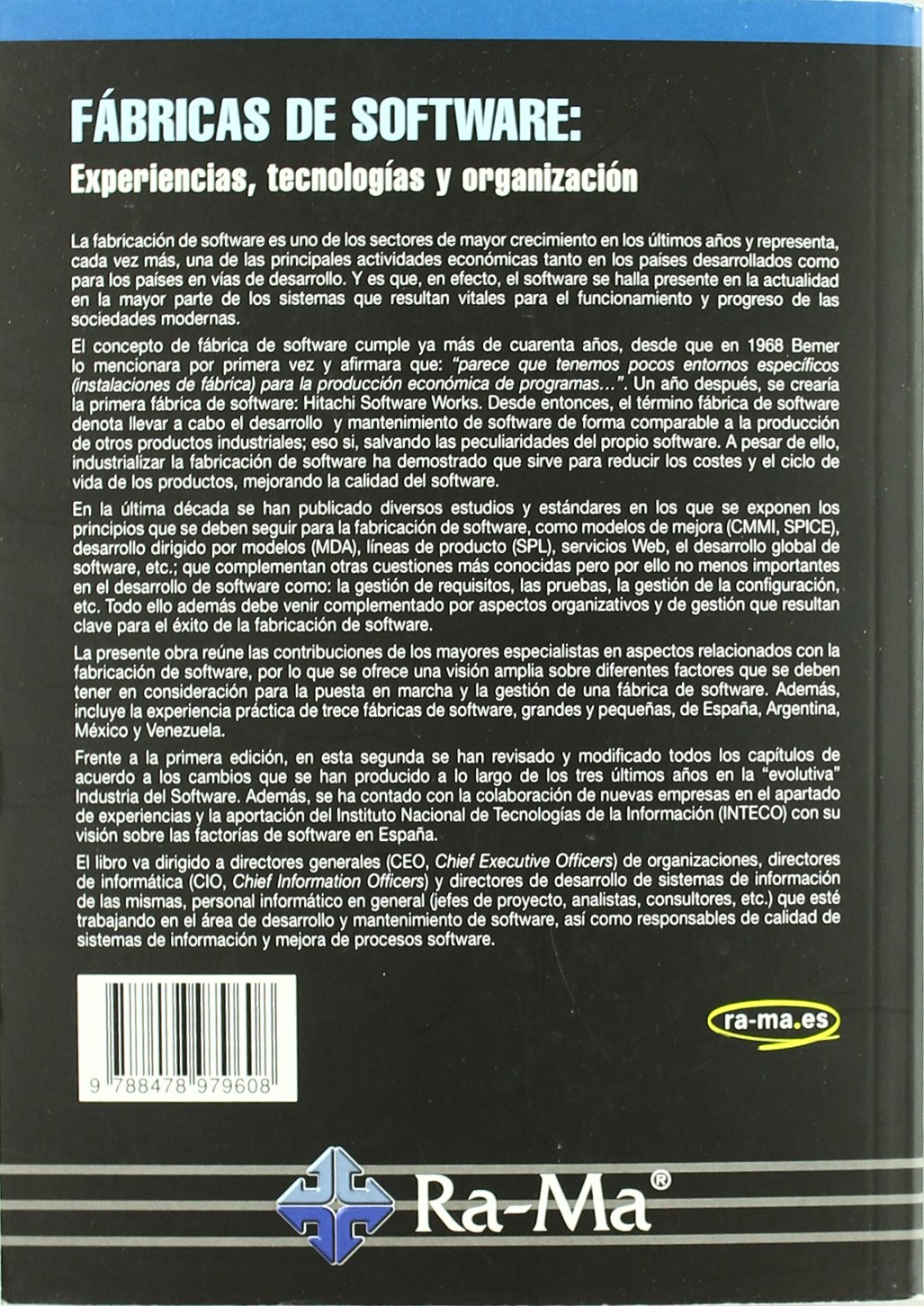 Fábricas de Software: Experiencias, Tecnologías y Organización. 2ª Edición ampliada y actualizada (INFORMATICA GENERAL)