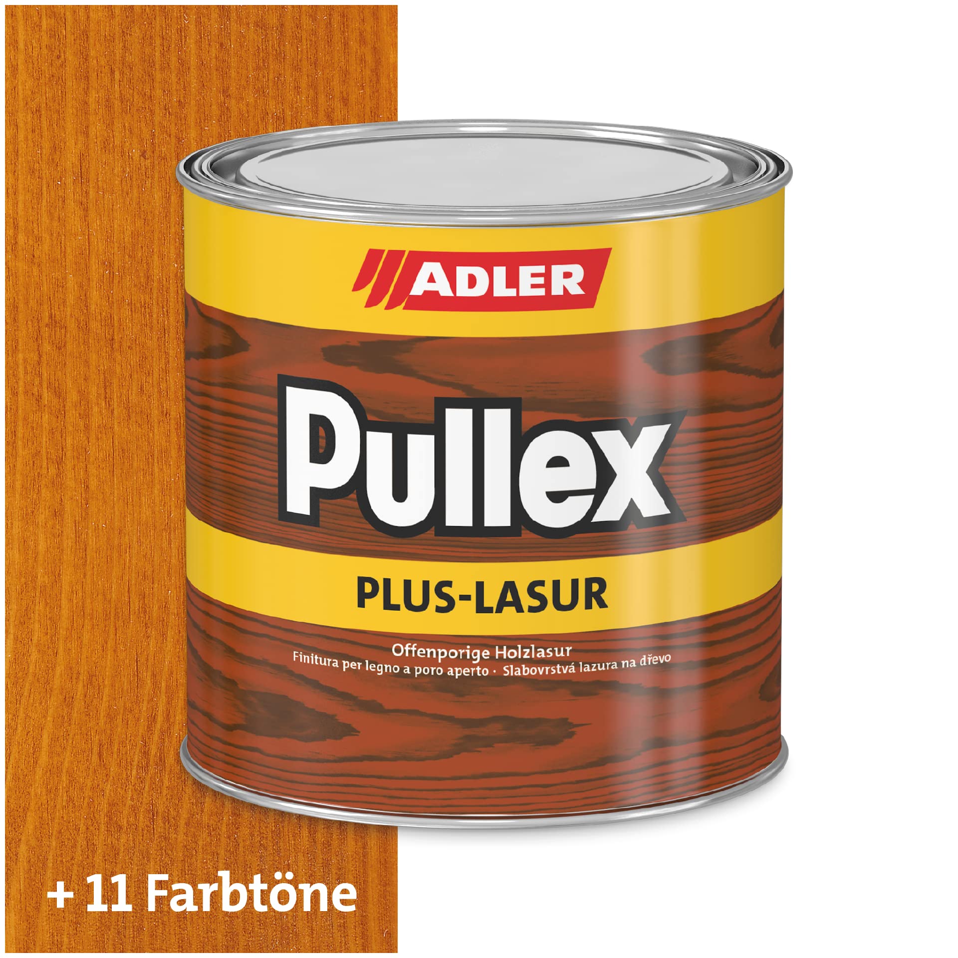 ADLER Pullex Plus-Lasur - Holzlasur Außen Farblos - Universell einsetzbare & aromatenfreie Holzschutzlasur als perfekter UV- & Wetterschutz - 5 l Kiefer/Braun