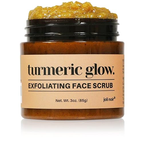 Joli Noir - Exfoliante de cúrcuma con miel y canela - Exfoliante de azúcar facial sin fragancia - Para el acné y la opacidad - 3 onzas