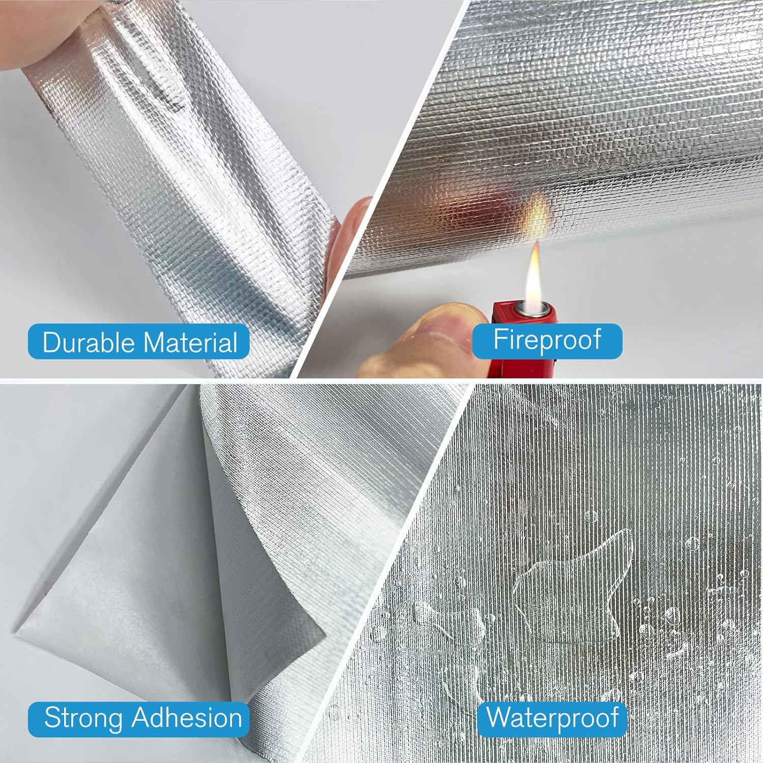 Heat Shield Automotive Thermal Block - Aluminized Thermal Insulation Material Barrier Adhesive Backed Heat Blanket for Exhaust, Motorcycle, Wood Stove, Cabinet, Fireplace (40 x 80 Inch)