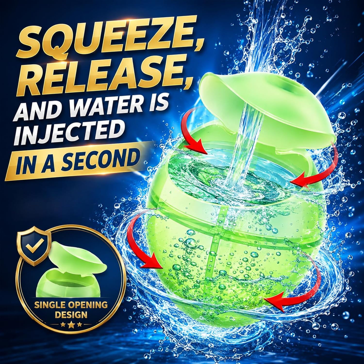 Reusable Water Balloons,Refillable Water Balloons Quick Fill-A (12PCS)