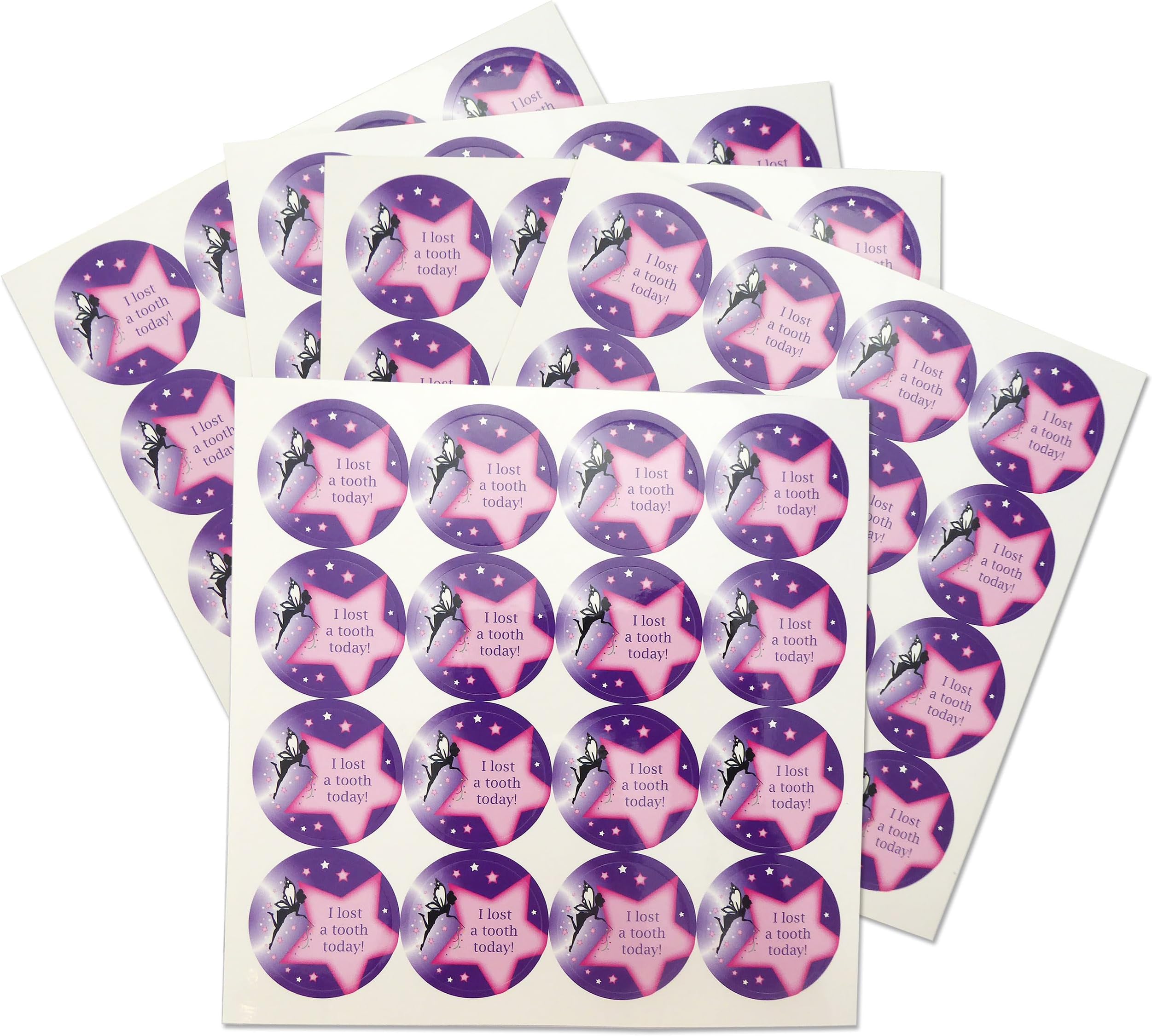 Children's Tooth Fairy Stickers (Set of 80) Reward for Girls or Boys who Lost a Tooth (Purple)