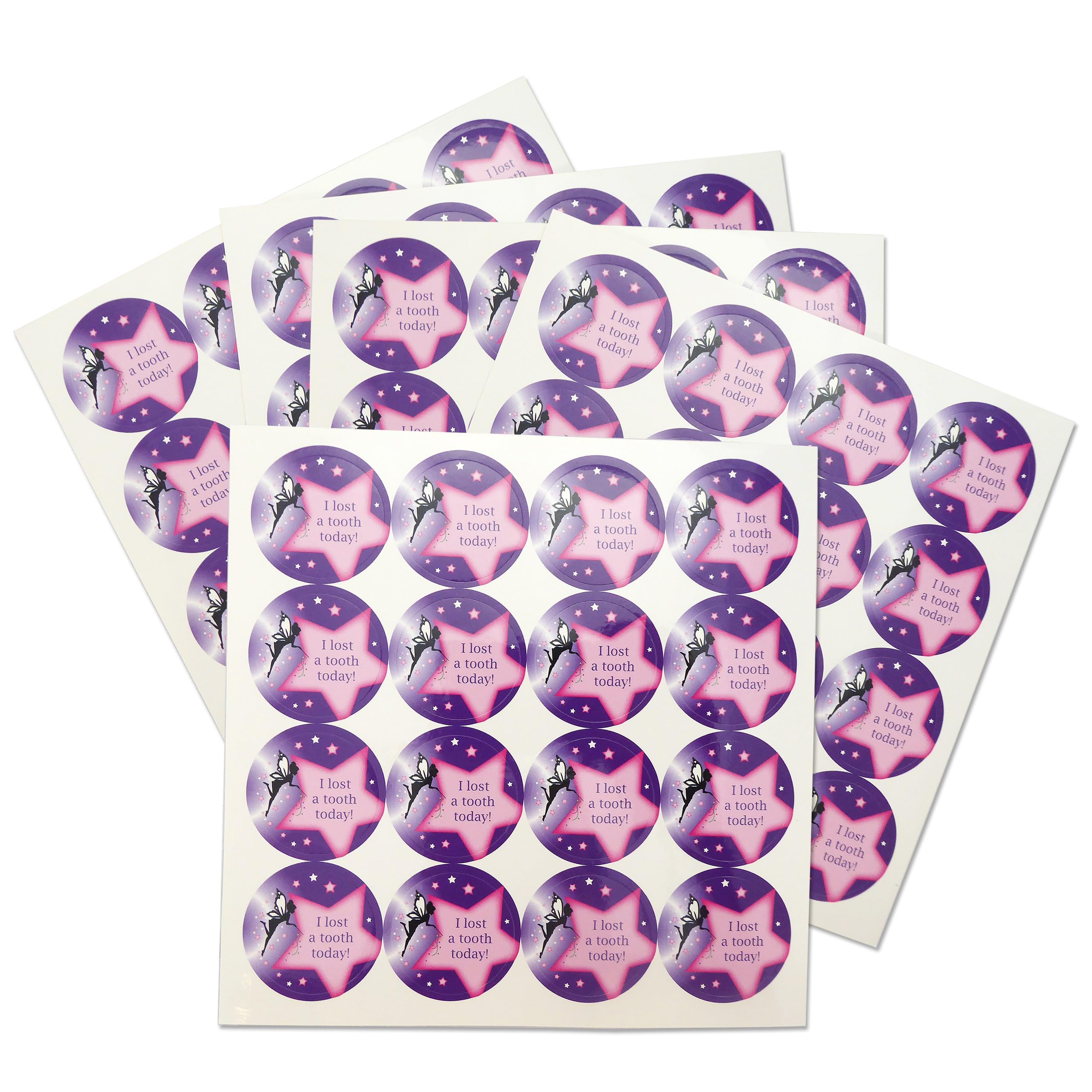 Children's Tooth Fairy Stickers (Set of 80) Reward for Girls or Boys who Lost a Tooth (Purple)