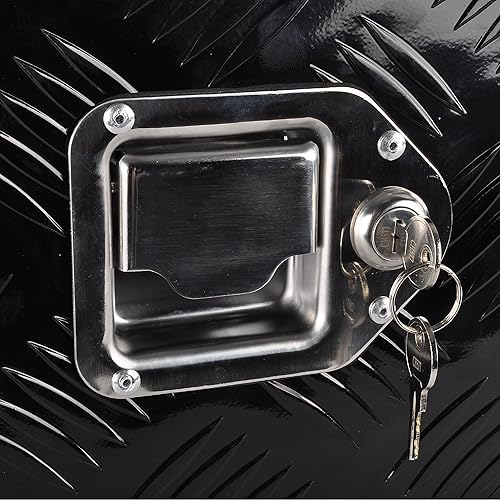 Miniatura 8 de Caja de herramientas de aluminio resistente de 39 pulgadas, caja de herramientas para camioneta, automóvil, remolque, al aire libre, caja de