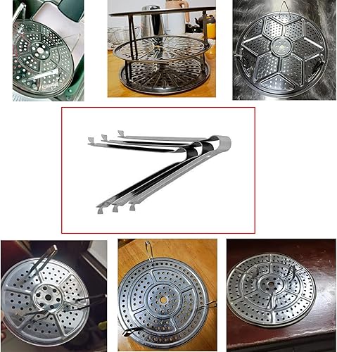 Miniatura 6 de Paquete de 6 patas extraíbles para estante de vapor, soporte de bandeja de vapor desmontable, patas de acero inoxidable, soporte de vapor de 2.0