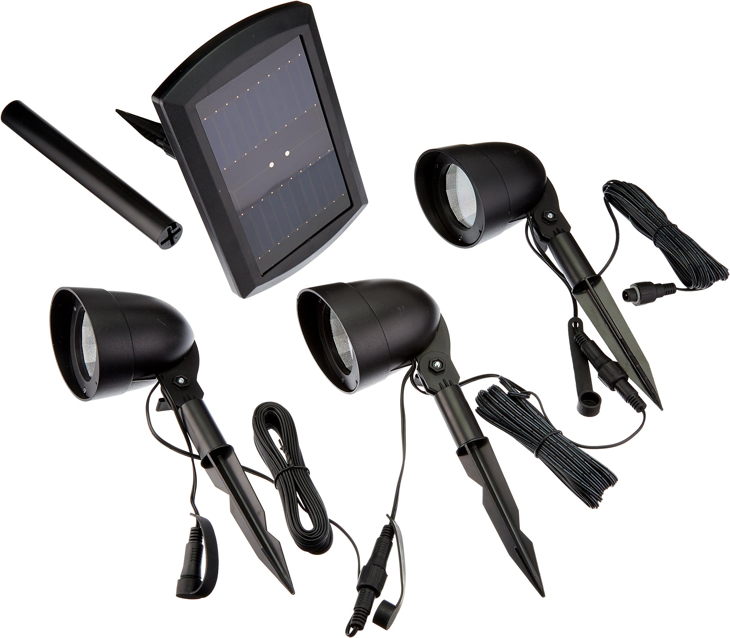 EATON Lighting 3-Light 12X Brighter Black Solar LED Landscape Flood Light Kit
