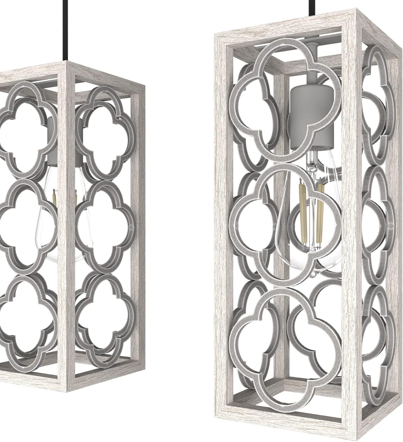 Hunter - Gablecrest 3-Light Distressed White, Transitional Style, Dimmable, Large Cluster Light for Bedrooms, Kitchens, Dining, Living Rooms - 19949