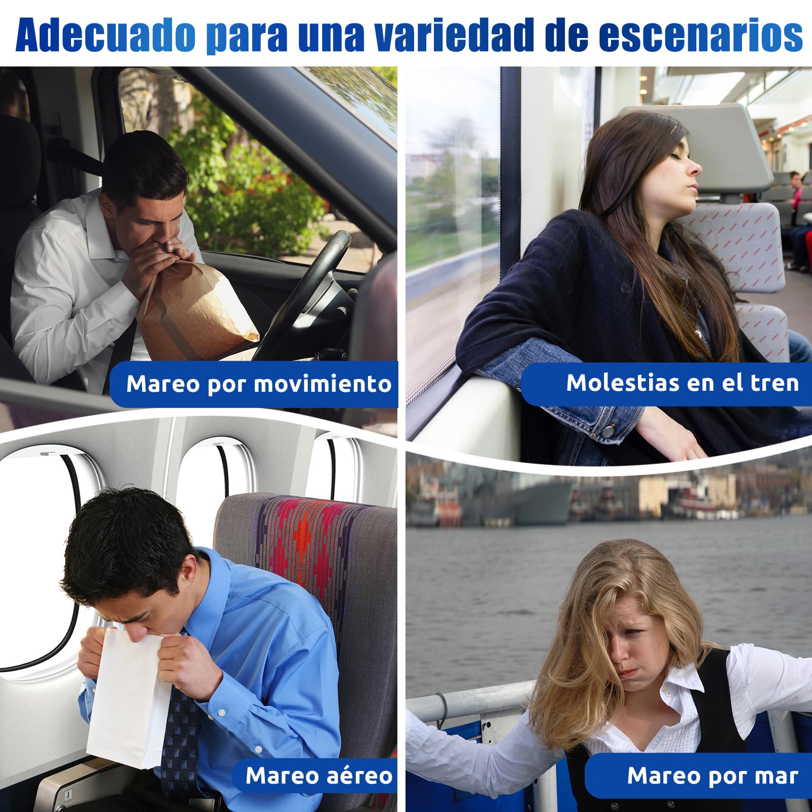 Hionfurt Parche Anti-Mareos 16 Uds - Efecto 72h, Ideal Para Viajes En Barco, Tren Y Más