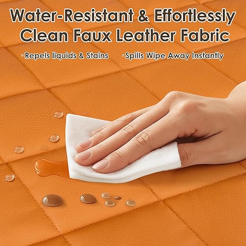 Miniatura 3 de Cama ortopédica grande de 35.5 x 23.5 x 4.7 pulgadas, cama para perros de espuma viscoelástica de piel sintética resistente al agua, soporte de