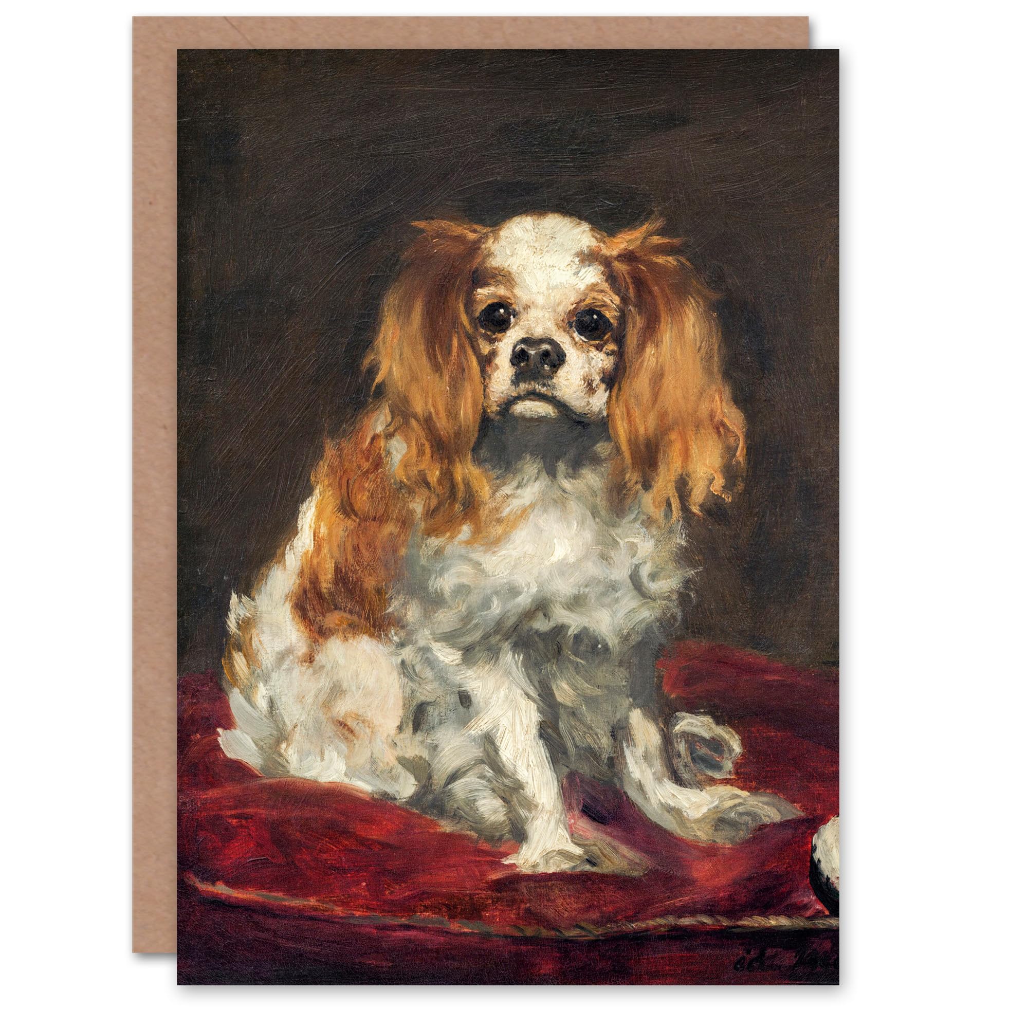 Artery8 Edouard Manet Art Card A King Charles Spaniel Dog
