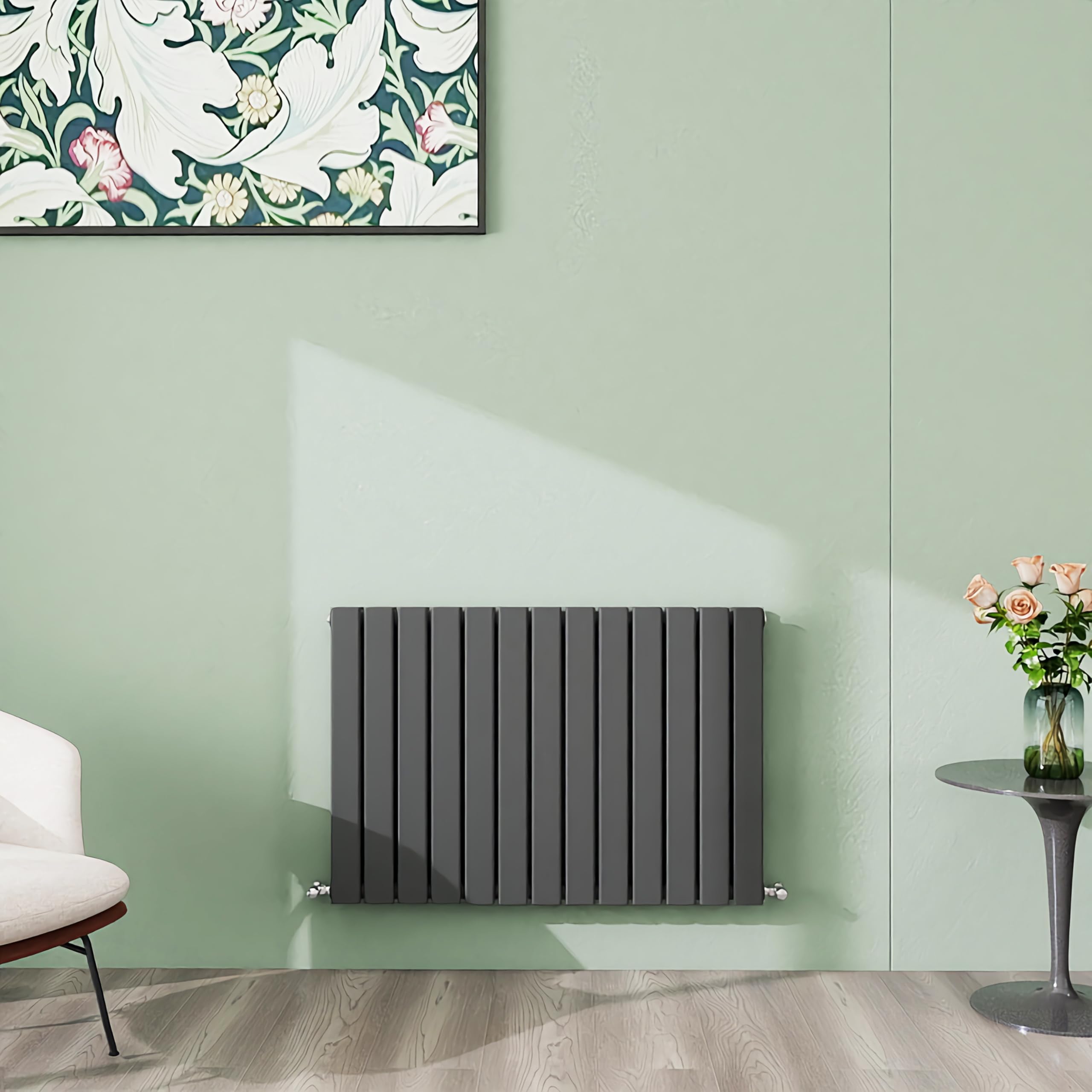 Simple Bathrooms Anthracite Simple Bathroom 600×884Mm Horizontal Designer Radiator Double Panel Modern Central Heating Flat Panel Radiators