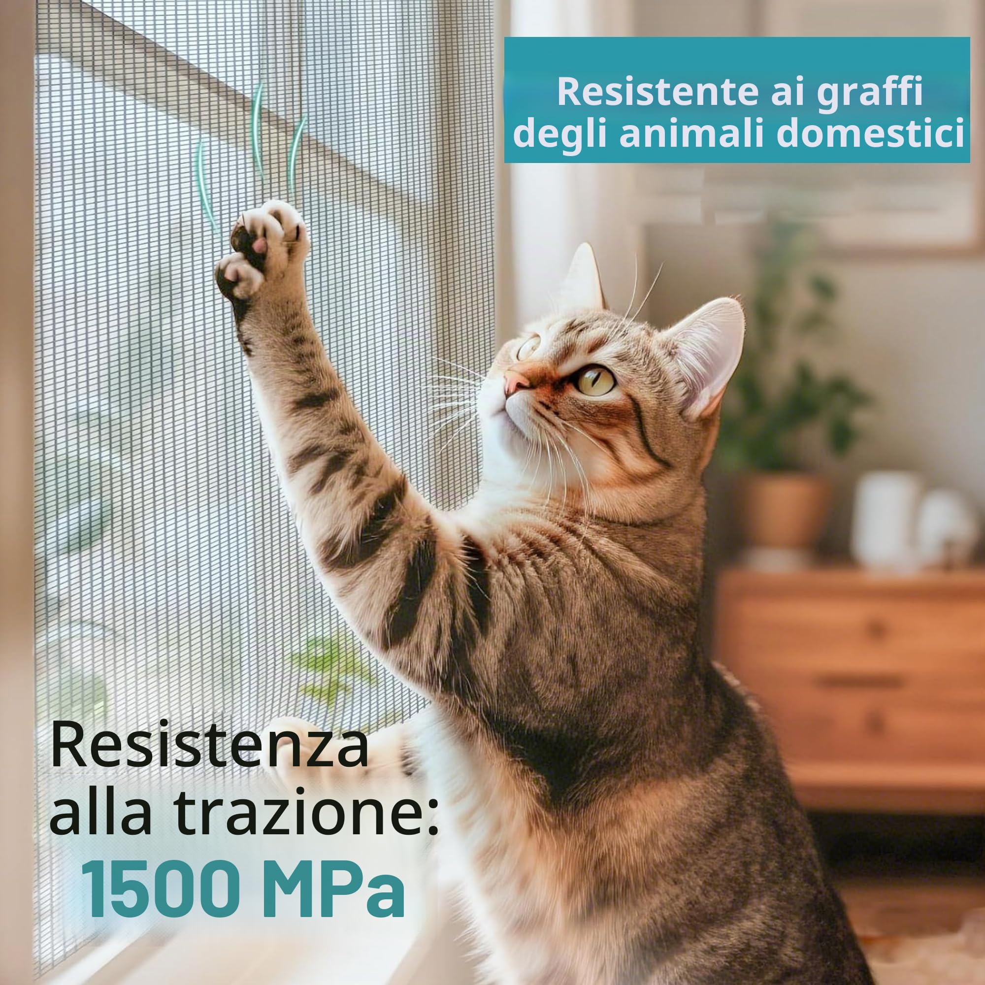 Rete Zanzariera|Rotolo da 15 metri |Rete Antigraffio Gatto| Facile da Tagliare e Adatta per Telai | Schermi in Acciaio Inox Per Finestre Protezione Insetti |Altezza 120cm