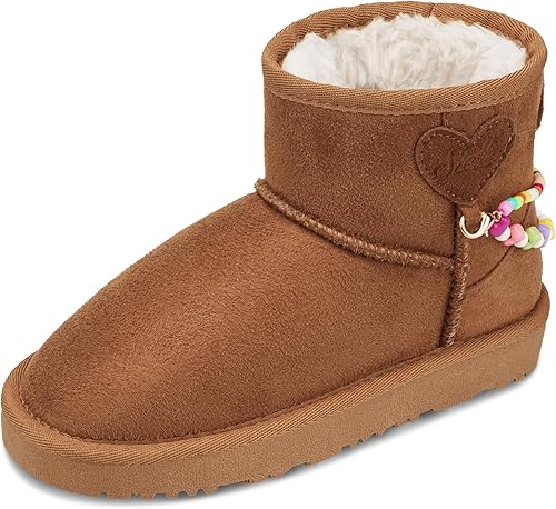 Stelle Girls Snow Boots Warm Winter Boots for Toddlers/Little/Big Kids（Chestnut,