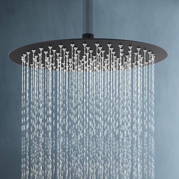 ACA 12 inch Round Rain Shower Head Black