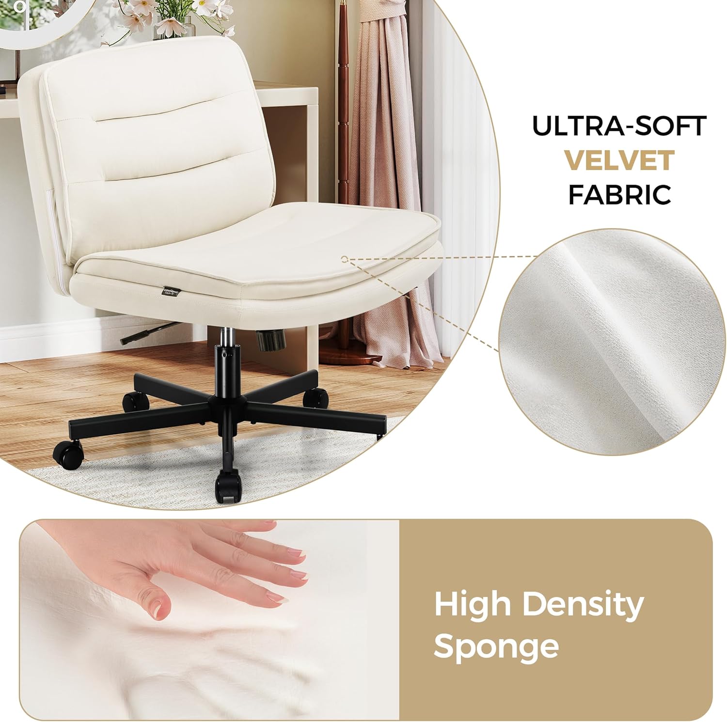 Product dimensions of the COMHOMA L-B1002 chair with measurements