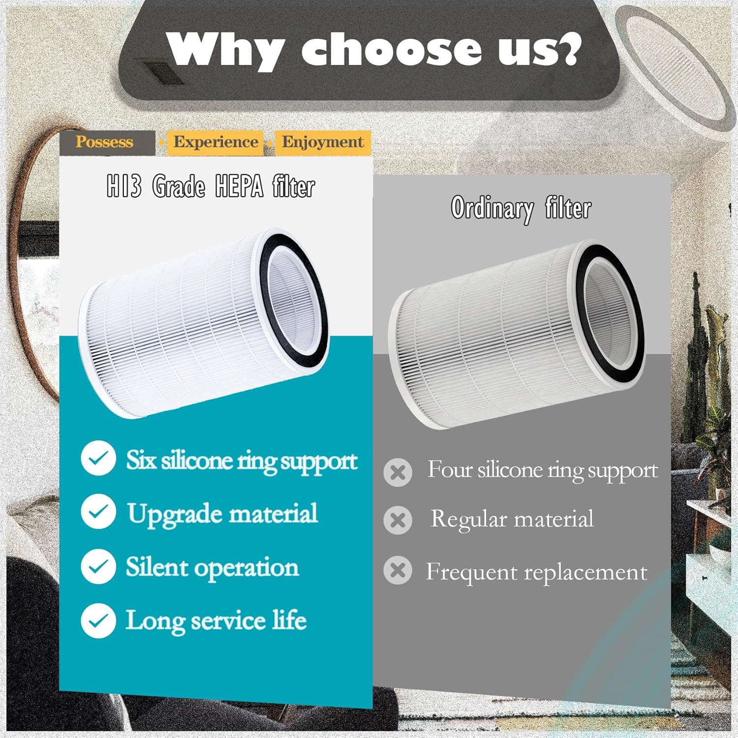 Upgrade HP202 HP201 Replacement Filter(Silent and Efficient) Compatible with Shark HP200,HP300 Series HP201 HP202 HP232 HP301 HP302 UA205 HP302 HC501 HC502 AP1000 Air MAX,(2PACK)