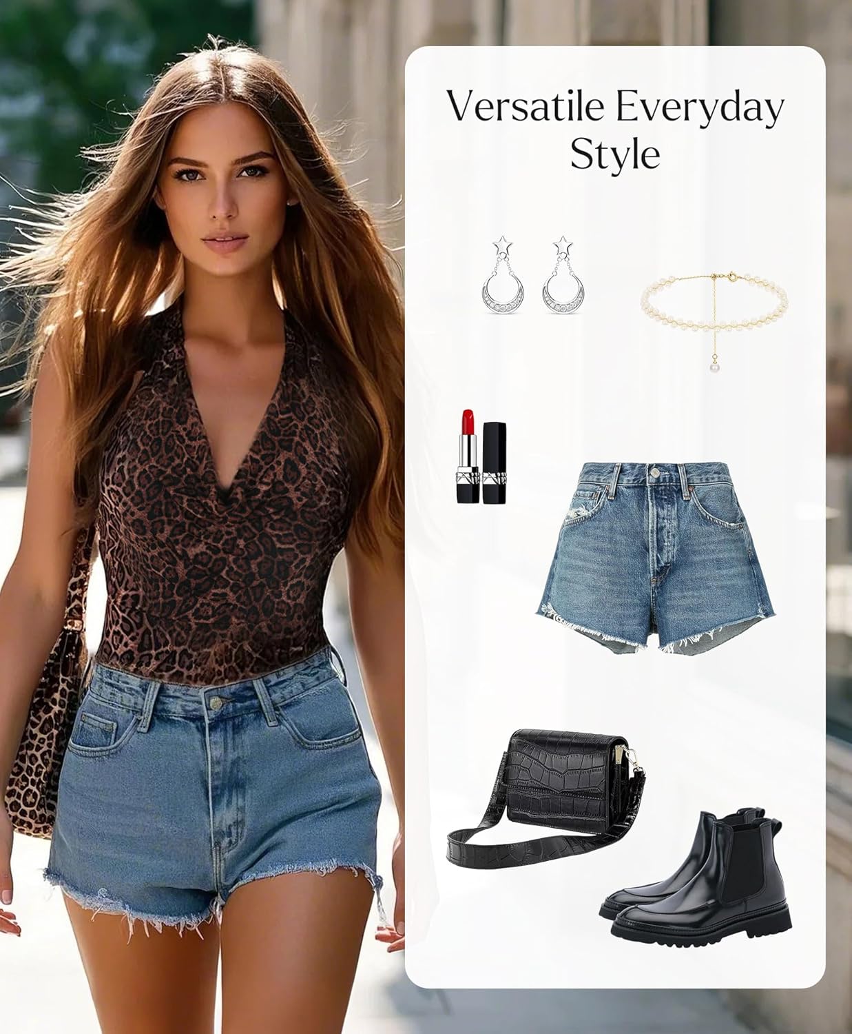 Popilush Halter Body suits for Women - Backless Shapewear Tummy Control Bodysuit with Built in Bra Summer Vacation Outfits - Image 5