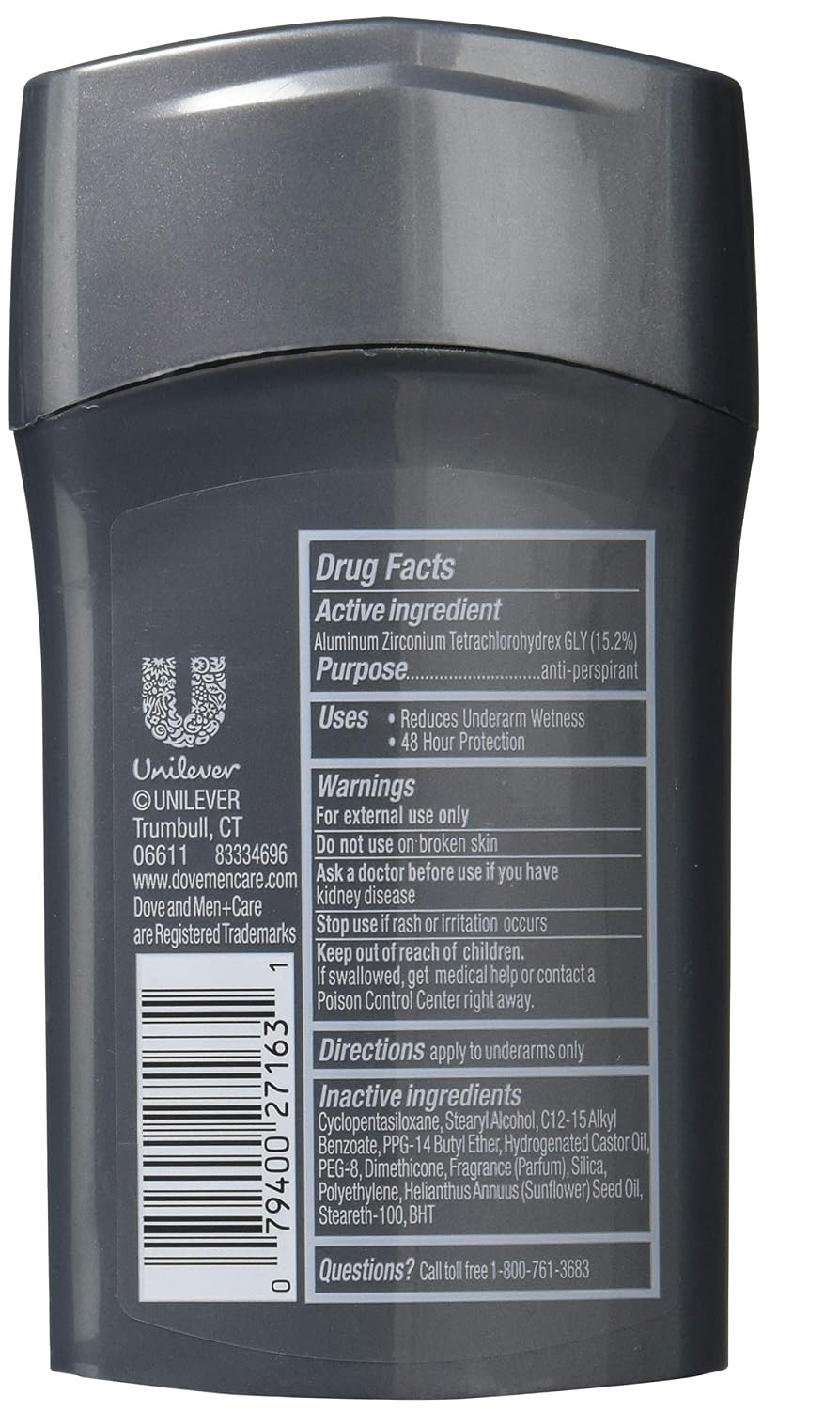 Dove Men + Care Antiperspirant, Cool Silver 2.70 oz (Pack of 4)