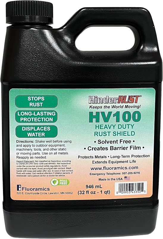 Inibidor de ferrugem e lubrificante Fluoramics HV100 The Rust Shield HinderRUST 946 g