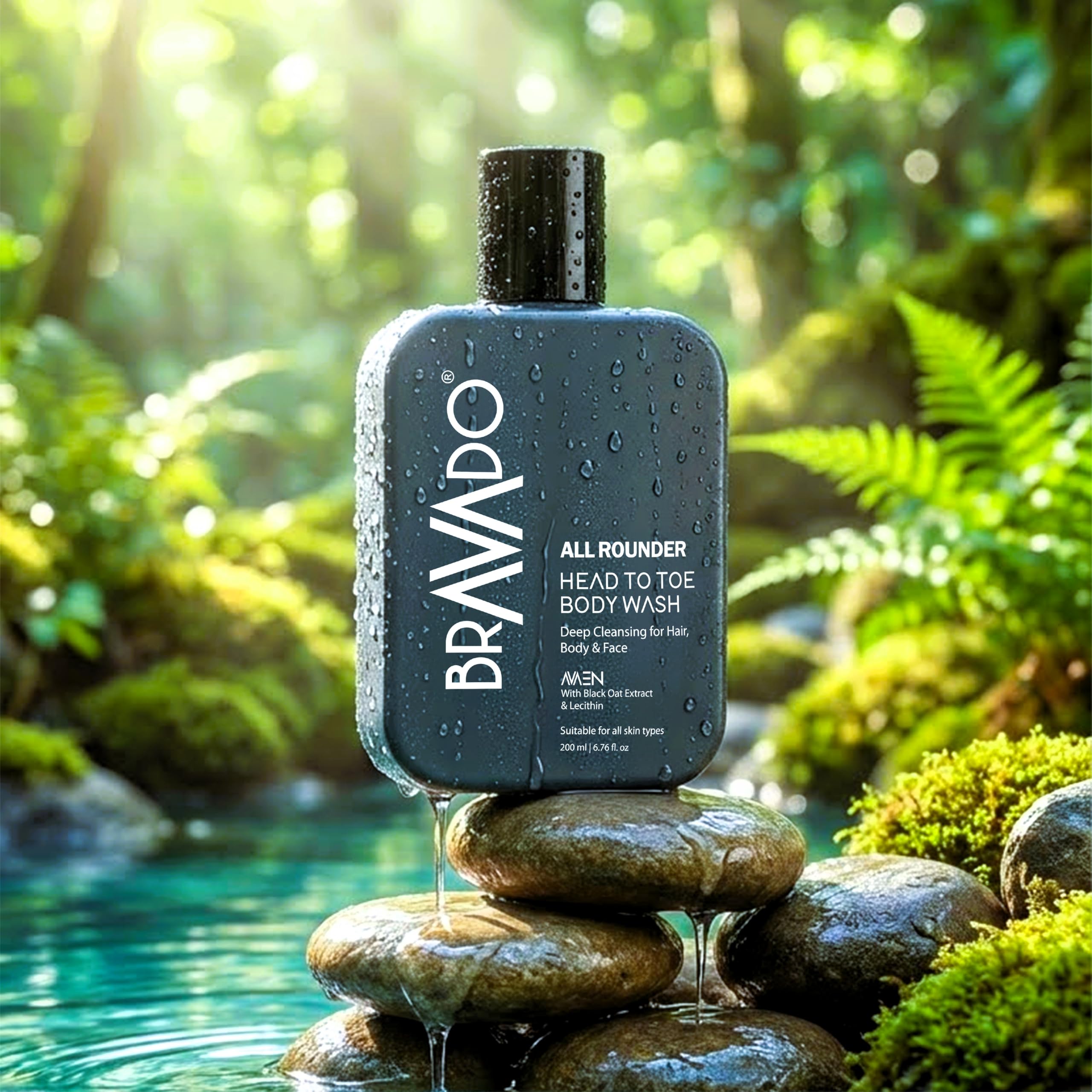 BRAVADO Head to Toe Body Wash for Men | All-in-One Hair, Face & Body Cleanser for Deep Cleansing & Freshness | Hydrating Shower Gel | 200ml 4