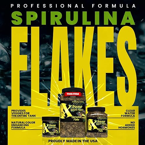 Miniatura 2 de Xtreme Spirulina Crave - Alimento en escamas para peces tropicales, copos ultra frescos de primera calidad con ingredientes naturales, dieta